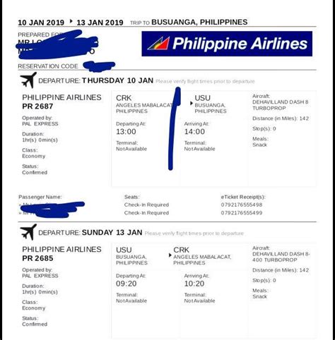 Flight Ticket from Coron .